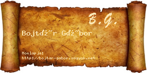 Bojtár Gábor névjegykártya